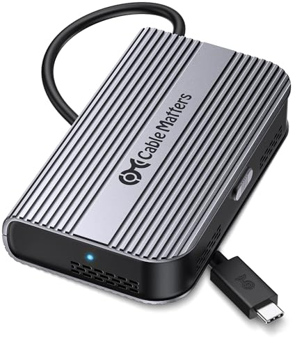 Cable Matters 40Gbps USB4 / Thunderbolt 4 SSD Enclosure for M.2 NVMe SSD | Portable, Tool-Free, Up to: Read 3800MB/S, Write 3600MB/S, Intelligent Cooling, Thunderbolt 5 Compatible