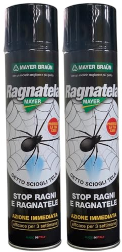 Insetticida Spray RAGNATELE, Specifico Per Il Trattamento Di Ragni e Contro La Formazione Delle Ragnatele, Ad Azione Rapida 400ml (2)