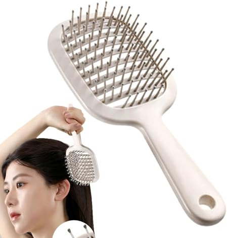 Brosse d'aération pour brushing, brosse démêlante à palette, brosse à palette ventilée, brosse à palette avec poils, brosse démêlante à palette ventilée avec poils à pointe sphérique, idéale pour une