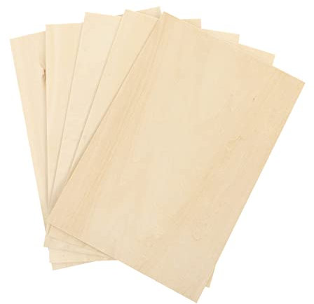 HOODANCOS 5 Stück Natürliche Lindenholzscheiben Sperrholzplatten Sperrholzplatten Holzausschnitte Quadrate Für Hochzeitsdekoration Heimdekoration