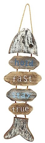 Alipis Retro Fish Tag Wooden Door Hanging Welcome Board for Cruise Door Decorations Vintage Fish Design Board Summer Party Decor Home Welcome Signs Coastal Decor