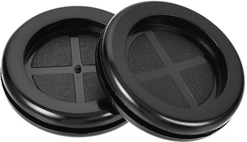 TA-VIGOR 4Pcs Round Rubber Grommets 35mm Double-Sided Wire Gaskets | Black Synthetic Rubber, Rubber Hole Plugs for Wire Cable and Plugs Protection, Suitable for Electrical Panels and Equipment