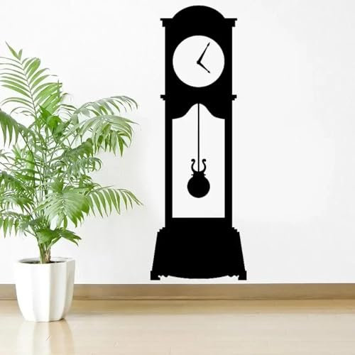 YIBUHANG Vintage Uhr Vinyl Kunst Aufkleber Wohnzimmer Wand Kunst Wandbild Innen Aufkleber Tapete Schwarz