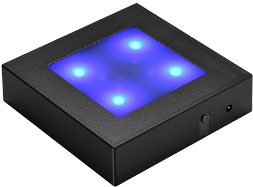 ZRENJHUS LED Light Base Display Stand 3D Crystal Lighted Base Square Stand Plate Pedestal for Crystal Display Glass Art
