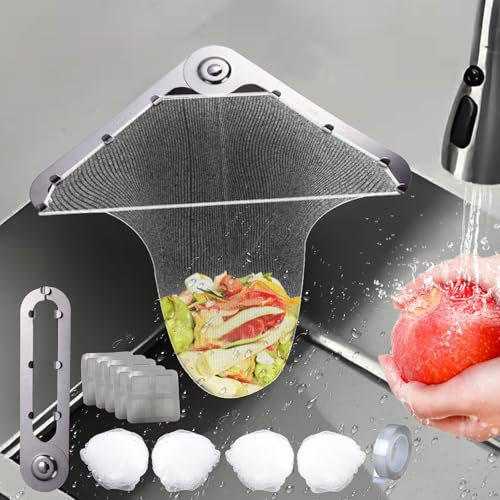Kitchen Sink Drain Strainer Sink Drain Rack with Strainer 200pcs Disposable Sink Mesh Filter Filter Bags and 5 Disposable Balcony Bathroom Floor Drain Filters (206)