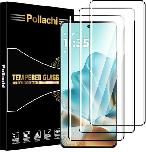 Protector [3 Piezas] De Pantalla para Moto Edge 60,Moto Edge 60 Fusion,60 Pro,3D Cobertura Máxima,Cristal Templado Protector De Pantalla,Huellas Dactilares Libre,Sin Burbujas