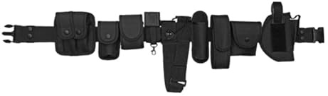 10 en 1 Ceinture de Combat Utilitaire, Ceinturon gendarmerie, Ceinture Tactique Militaire Fine, avec des Poches Détachables, pour Chasse Police Airsoft Militaire Armée Extérieur