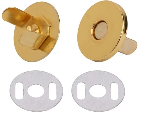 Event Decor Shop Lot de 20 boutons-pression magnétiques dorés de 14 mm avec 2 rondelles de soutien pour sac à main, artisanat, vêtements, sacs, valises