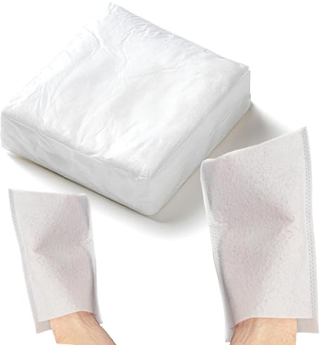 Theracaso Vlies Waschhandschuhe – | Saugstark & Reißfest | Hygienische Körperpflege für Baby-, Erwachsenen- & Senioren | Weich & Sanft zur Haut | für Pflege, Reise & Klinik (100 Stück)