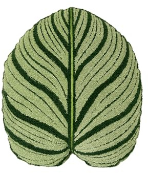 Green Philosophy Co. Tufted Calathea Orbifolia Leaf Pillow - Green Leaf Throw Pillow for Couch or Bed, Soft Botanical Themed Decorative Pillow, Cute Plant Pillow for Home Decor