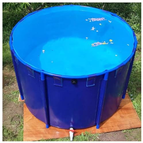 Piscine Hors Sol Pliable, Grand Bassin à Poissons en Toile, Cadre Circulaire Durable pour la Culture des carpes koï, réservoir d'eau extérieur (2 x 0,8 m / 6,56 x 2,62 pi)