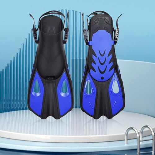 Yhenlovtt Aletas de esnórquel con diseño modificable para adultos, silicona de peso pluma, natación y aletas profesionales para entrenamiento, color azul