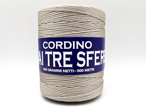 Filati italiani Cordino per Borse Swan black Prime, 500 Metri, 500g (beige scuro - 040, 500g)