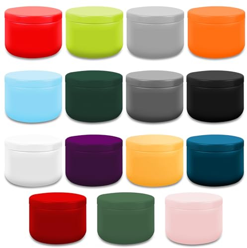 PWGHWG 15 Stück Bunte Teedosen für Losen Tee Aufbewahren, Klein Teedose Metall Gewürzdosen Rund Gewürzgläser 54 × 40mm Tee Dose