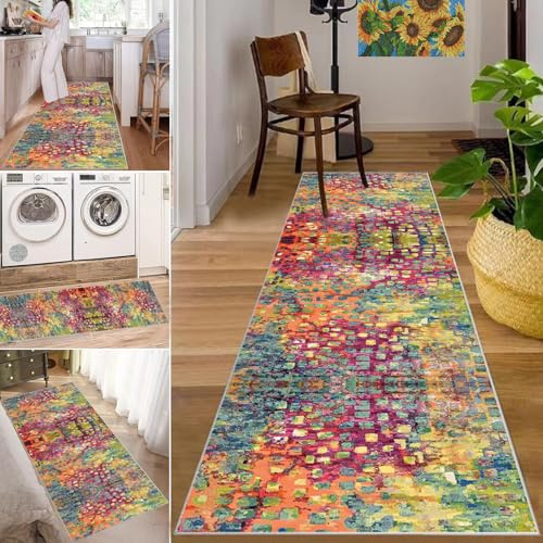 Tappeto Passatoia Corridoio Extra Lungo Tappeto da Cucina 50 x 130 cm Tappetino Ingresso Tappetino per Pavimenti in Moquette Antiscivolo Lavabile per Cucina Ingresso Camera da Letto Scale