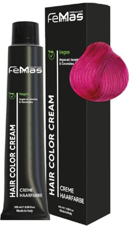 FemMas Coloración del Cabello Fantasy Pink I Crema Coloración del Cabello con Aceite de Argán, Queratina y Ceramidas I Como Coloración Permanente o Matiz para Resultados de Color Radiantes
