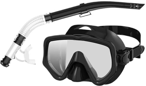 Snorklingsutrustning för vuxna Panoramavy, helansiktsmask, silikonset | Torrtopp Snorkel Set Panoramiskt ansiktsmask och goggles-set för vuxna, ö-turism, vattensportentusiaster, dykning