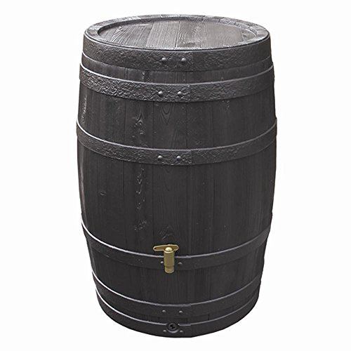 4rain Regentonne [250L] - Regenfass VINO in edler Holzoptik inkl. Auslaufhahn - Wetterfester Regenwassertank für Garten - Wasserfass, Regenwassertonne | Regenspeicher aus 100% recyceltem Kunststoff