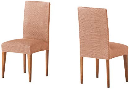 Martina Home Túnez Stuhlhusse, Stoff, Stuhlbezug mit Rückenlehne, Lachs, 24 x 30 x 6 cm, 2 Stück