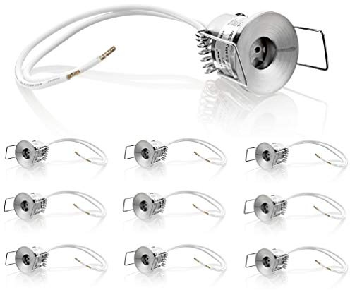 Lunivers 10er Pack, G4 Einbauspot aus Druckguss, eisen-gebürstet