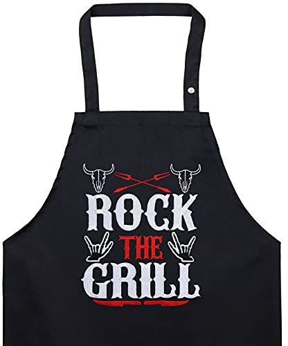 EXPRESS-STICKEREI grembiule cucina uoma con scritta divertente in lingua inglese uoma (Rock the Grill - grembiule)