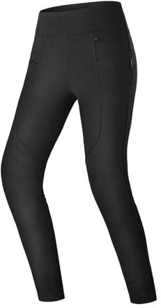 SHIMA CRUZ Motorrad Hose Damen mit Protektoren Leggings Knieprotektoren Motorradhose Kurzgrößen Hosen Protektorenhose Textilhose Urban Stretch Lang (Frauen, Schwarz, XS LONG)