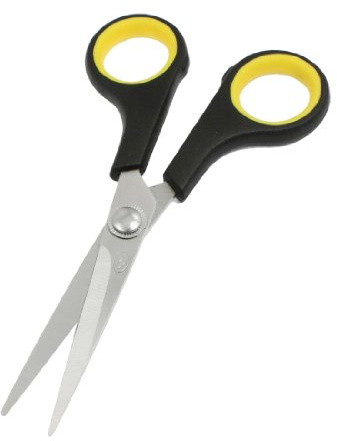 Ruilogod 5.5 Lunghezza Giallo Giallo Plastica Maniglia per la casa Forbici da taglio per uso domestico