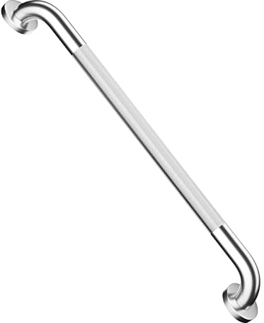 24 Inch Anti Slip Shower Grab Bar, Munzong Stainless Steel Bathroom Grab Bar, Satin Brushed Nickel Knurled Bathroom Balance Bar,Safety Hand Rail Support Handicap Elderly Senior Assist Bath Handle | Satin Brushed Nickel Knurled Bathroom Balance Bar Safety Hand Rail Support Handicap Elderly Senior Assist Bath Handle
