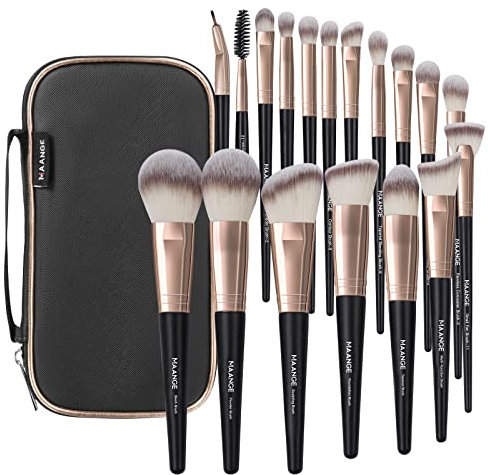 Makeup Brushes MAANGE 18 Pcs Professional Makeup Brush Set Premium Synthetic Face Kabuki Make Up Brushes Foundation Brush Blush Powder Eye Shadow Makeup Brush Set,with Bag