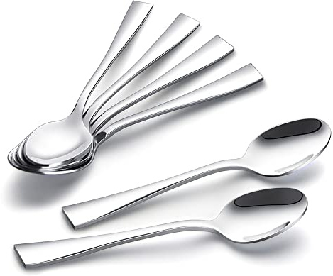 AYFDISHS 6-Piece Demitasse Espresso Spoons,5.1-Inch Mini Coffee Spoons Stainless Steel Small Spoons Mini Espresso Spoon for Dessert Ice Cream