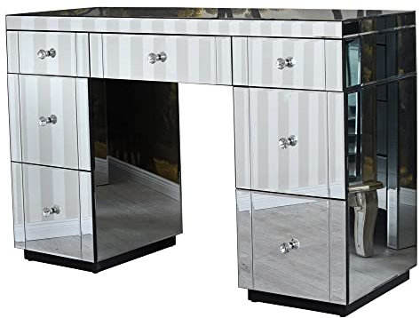 Schreibtisch verspiegelt Schreibpult Glas Arbeitsplatz Homeoffice 120x60 cm vic522 Palazzo Exklusiv