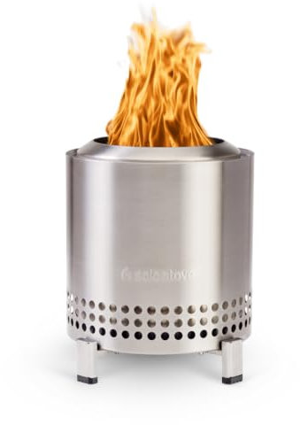 Solo Stove Brasero de Table Mesa XL | Mini cheminée d'extérieur à Faible dégagement de fumée, par des granulés ou du Bois, Acier Inoxydable, avec Support, Sac de Transport, 21,8 x 17,8 cm, 1 kg