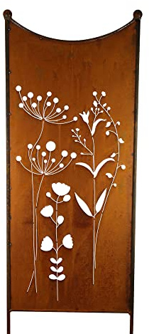 Bornhöft Schild Gartenschild Edelrost Rost zum Einstecken rostige Gartendeko Blumen Blüten Blütenwiese Dekoration Beetstecker Gartenstecker