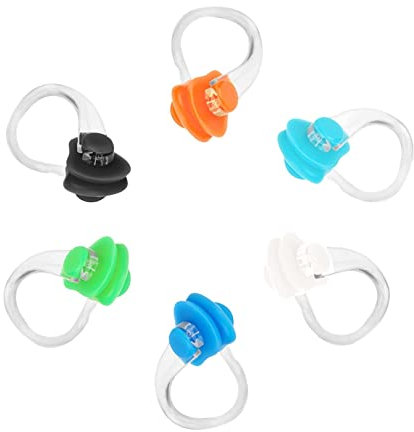 Gunwon 6Pcs Swimming Nose Clip,Silicone Swimming Nose Pegs,Soft Silicone Swimming Nose Clips,Reusable Waterproof Training Swim Nose Protector Plug for Kids Adults Beginners Free Divers(6 Colors)