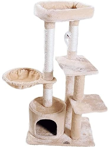 Kratzsäulen Stabiler Kratzbaum, mehrstufiger Katzenturm, Sprungplattform, Haustier-Katzenspielzeug, Katzen-Klettergerüst, Sisal-Säule, Katzen-Eigentumswohnung Gemütlich