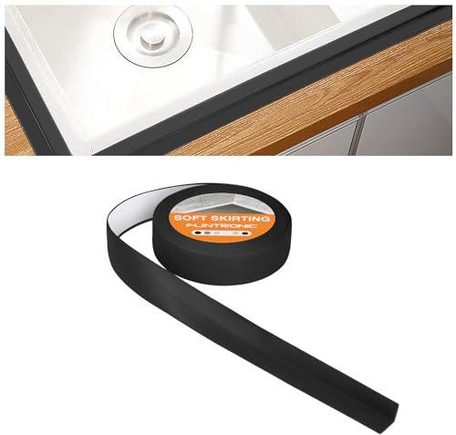 flintronic Weichsockelleiste, Weichsockelleiste Selbstklebend für Küche und Badezimmer, Selbstklebende Abschlussleiste aus PVC, flexible Knickleiste - Fugendichtungsband