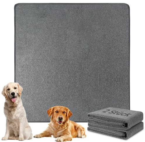 SDLDEER Welpenunterlagen Waschbar, 2 Stück 122cm x 122cm Puppy Training Pads Wiederverwendbare Hundetrainingspads, rutschfeste Hundedecke für Sofa und Boden