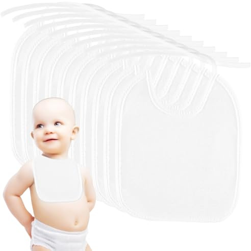 ALAHUGYEF 12 Pcs Waterproof Cotton Baby Bibs for Boys Girls