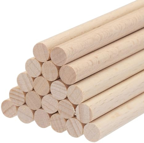 sourcing map Wooden Dowel Rods Wood Sticks, 10cmx0.7cm Round Wooden Dowels Rod for DIY, Arts Decoration, Crafts Wand, Handmade Small House Rods, Pack of 20