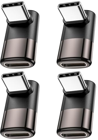 MOGOOD USB C 90 Grados Adaptador C Macho a C Hembra USB C Extender Adaptador Tipo-C de transmisión de Datos PD100W de Carga rápida y 8K@60Hz de Paso de vídeo para Accesorios de la Cubierta de Vapor
