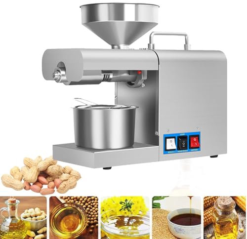 Cashwise Automatic Oil Press Machine, Home and Commercial Kitchen Countertop Oil Press Extractor Organic Oil Expeller for Sunflower Flax Peanut Walnut Castor Seed Sesame