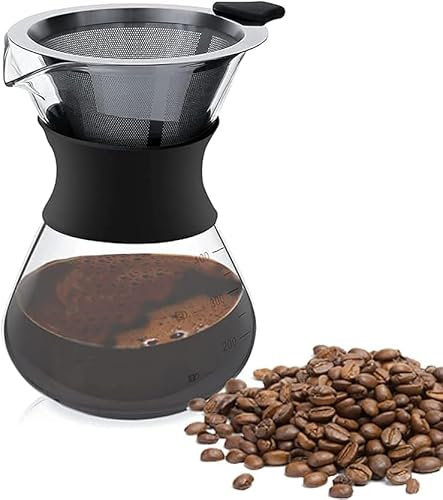 Pour Over - Caffettiera da 400 ml, con filtro permanente
