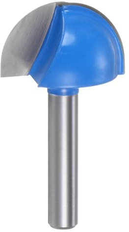 sourcing map Router Bit Core Box 1/4 Shank 1 Inch Cutting Dia. Round Nose Router Bit 2 Flutes Carbide Cove Box Cutter for Carpentry Woodworking Milling Cutter Tool