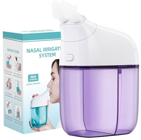 ronfnea Nasal Irrigation System, Nasal Care, Sinus Rinse Machine, Nasal Rinse Machine, Nasal Cleaner with Auto Waste Collection Function for Sinus, Runny Nose, Nasal Congestion Purple