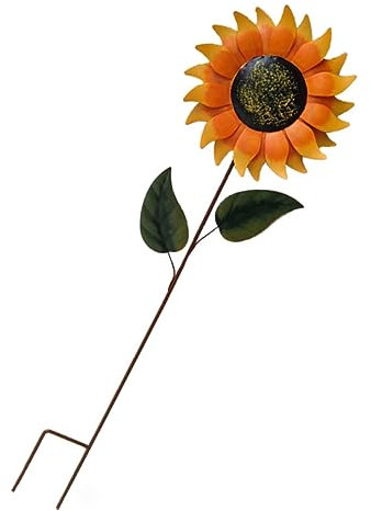 Yardenfun 1 Satz Sonnenblumen-stecklinge Blumenpfahldekor Blumengarten Pfähle Sonnenblumen-gartenstatue Solarlampe Im Freien Sonnenblumen-skulpturpfahl Rasenlichter Kunstpflanze Eisen