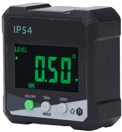 Magnetische Basis, Digitales Winkellineal mit Nivellierbox, Winkelmesser-Neigungsmesser mit LCD-Display für den Holzbau, Sichere Befestigung für Einfaches Ablesen und