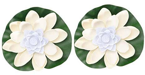 IMIKEYA 2st Bunte Lotuslampe Solarleuchten Blumen Unterlage Solar-poolleuchten Led-brunnenbeleuchtung Schwimmbad Solarenergie-seerose Besonderheit Teichbeleuchtung Weiß Eva-schaum
