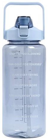 Nybhyjka 2L Gourde Sport, Gourde Sport Pour Adulte, Gourde Marqueur De Temps, Étanche Et Réutilisable, Gourde Motivation, Gourdes De Camping Et Randonnée, Facile À Nettoyer