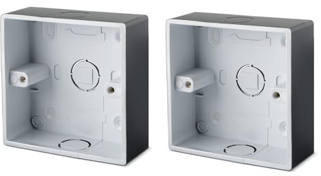 Surface Mounted Electrical pattress Box Black 1 Gang Stylish and Durable Box for Mounting Electrical Devices（2 Pack）