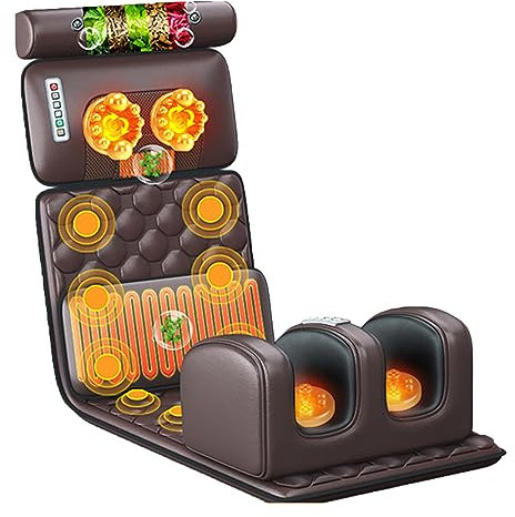 Tappetino da massaggio riscaldato per tutto il corpo con 20 teste di massaggio Shiatsu per il collo, materasso per massaggio rilassante, 9 modalità e 9 forza regolabile per collo e schiena